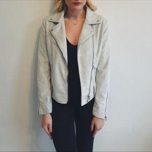 Suede Gray Moto Jacket